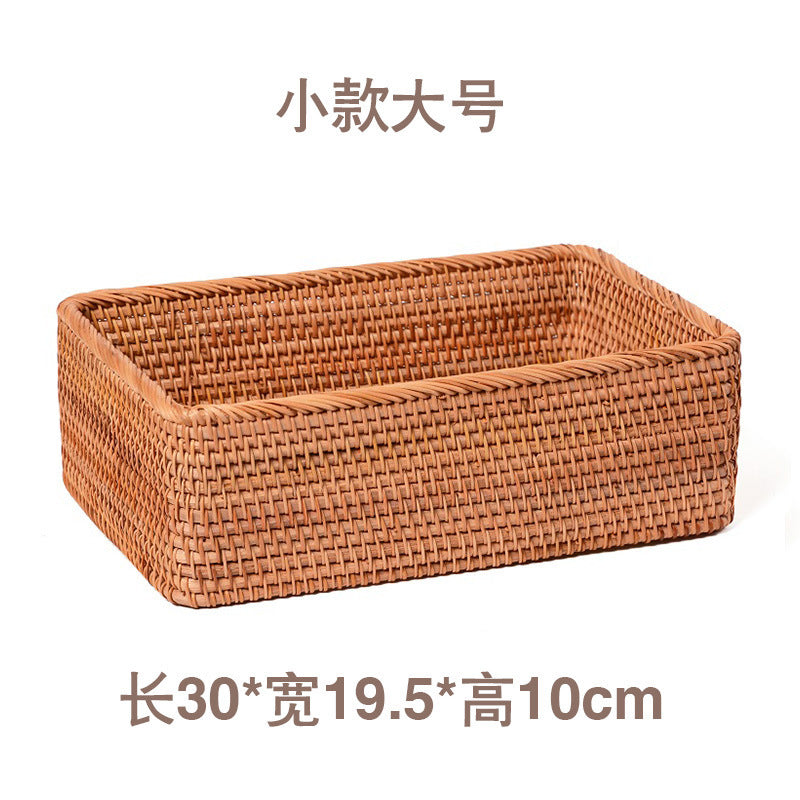 Handmade Weaved Storage Basket Fruit Basket Living Room Desktop Coffee Table Snack Storage Box Candy Basket