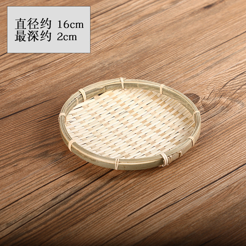 Handmade Bamboo Fruit Basket Creative Home Storage Basket Dried fruit tray Tea Tray Small basket Bamboo Sieve Bamboo Spoon