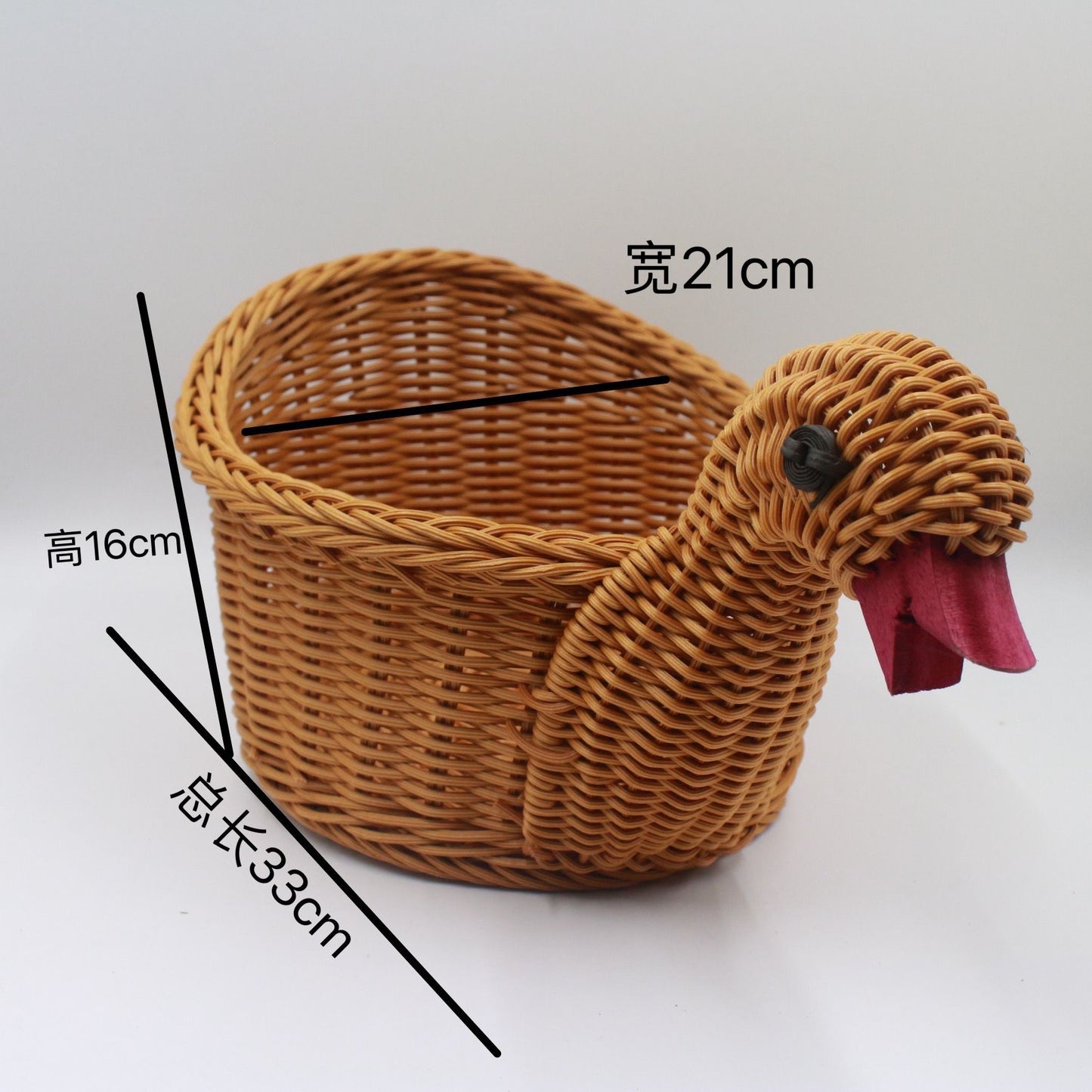 Rattan-like Handmade Weaved Storage Basket Animal-Shaped Furnishings Snack Fruit Candy Gift Desktop Gadget Storage Basket