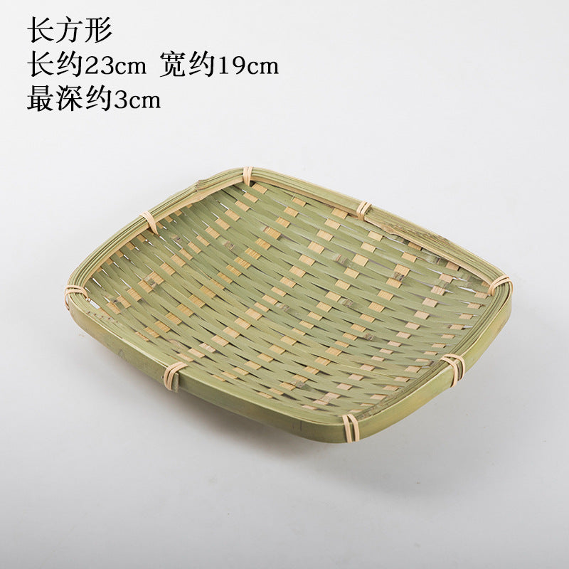 Handmade Bamboo Products Bamboo Sieve Bamboo Basket Storage Basket Fruit Plate Snack Tray Household Weaving round Winnowing Fan