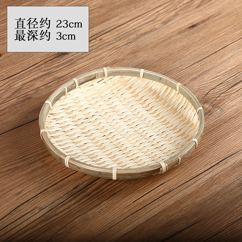 Handmade Bamboo Fruit Basket Creative Home Storage Basket Dried fruit tray Tea Tray Small basket Bamboo Sieve Bamboo Spoon