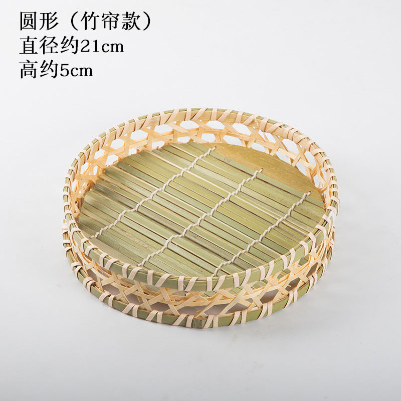 Handmade Bamboo Products Bamboo Sieve Bamboo Basket Storage Basket Fruit Plate Snack Tray Household Weaving round Winnowing Fan