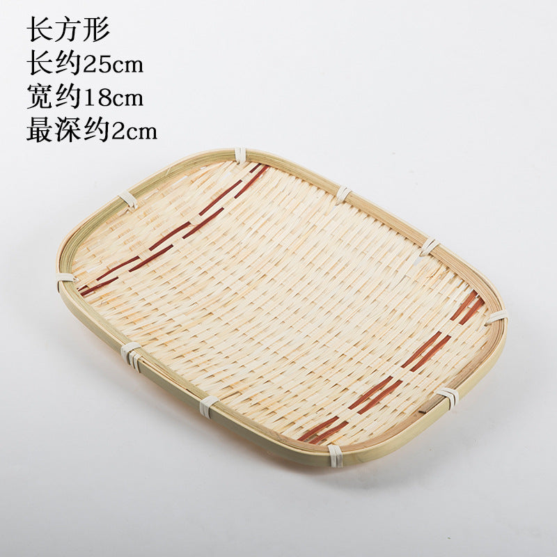 Handmade Bamboo Products Bamboo Sieve Bamboo Basket Storage Basket Fruit Plate Snack Tray Household Weaving round Winnowing Fan