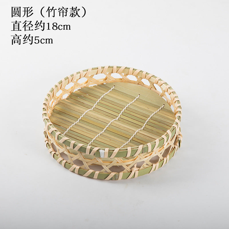 Handmade Bamboo Products Bamboo Sieve Bamboo Basket Storage Basket Fruit Plate Snack Tray Household Weaving round Winnowing Fan