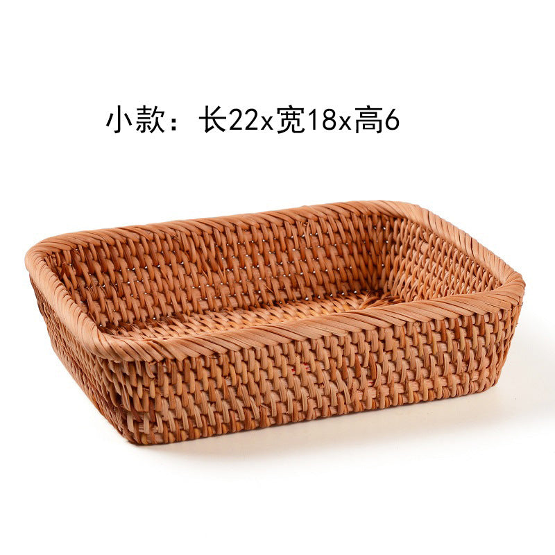 Handmade Weaved Storage Basket Fruit Basket Living Room Desktop Coffee Table Snack Storage Box Candy Basket