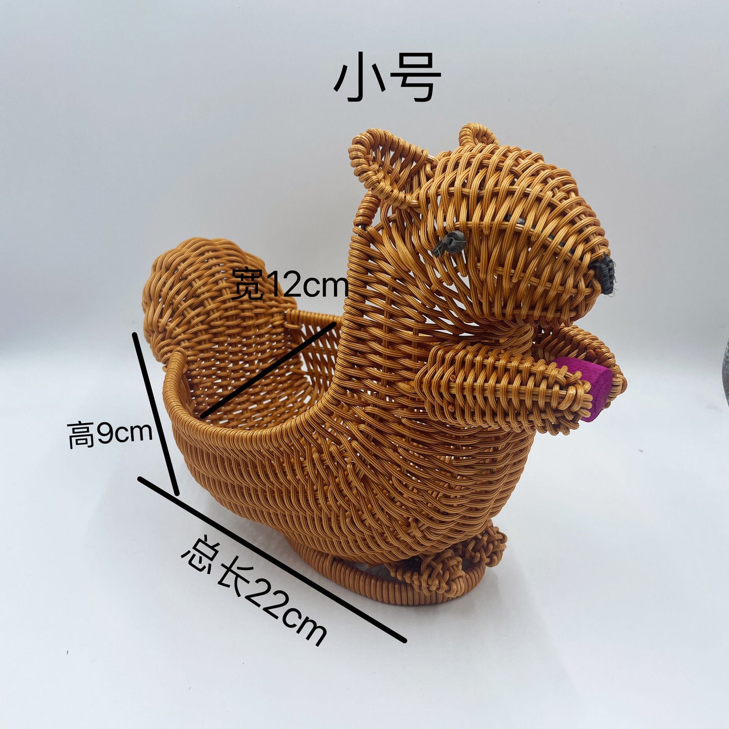 Rattan-like Handmade Weaved Storage Basket Animal-Shaped Furnishings Snack Fruit Candy Gift Desktop Gadget Storage Basket