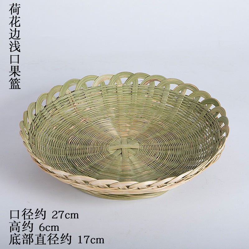 Handmade Bamboo Products Bamboo Sieve Bamboo Basket Storage Basket Fruit Plate Snack Tray Household Weaving round Winnowing Fan