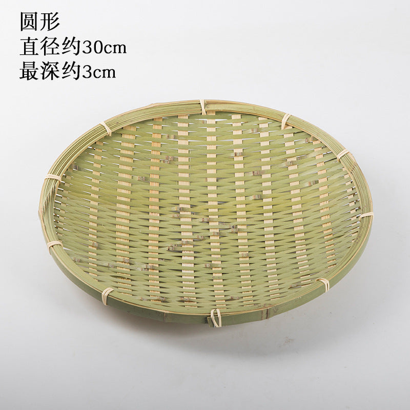 Handmade Bamboo Products Bamboo Sieve Bamboo Basket Storage Basket Fruit Plate Snack Tray Household Weaving round Winnowing Fan