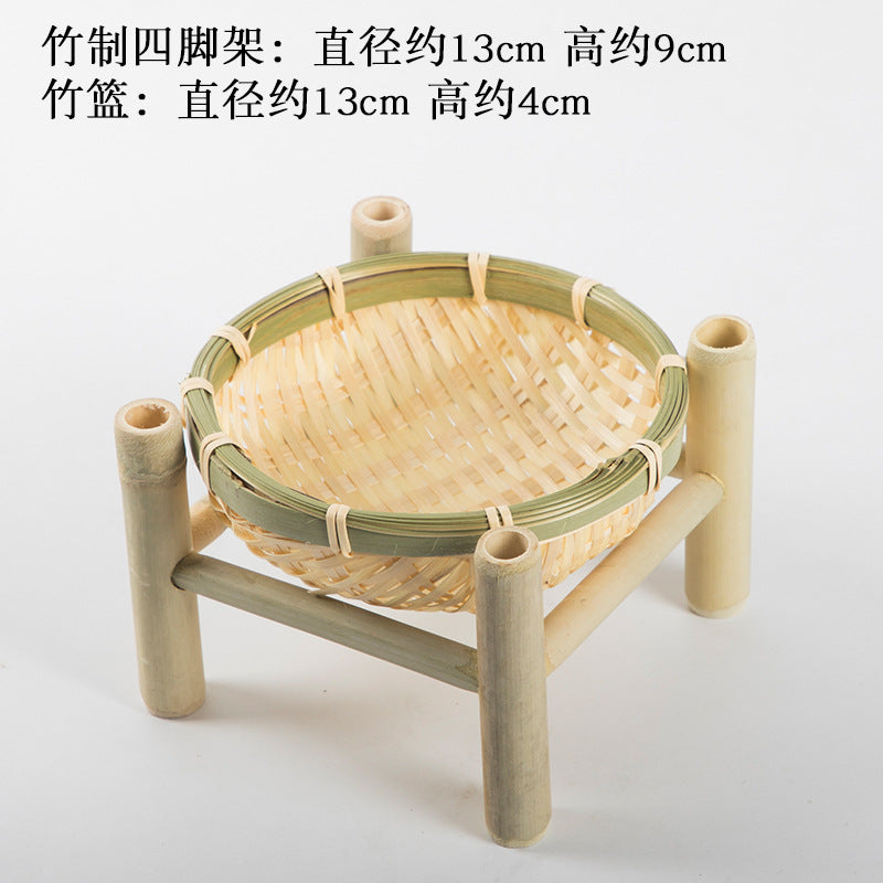 Handmade Bamboo Products Bamboo Sieve Bamboo Basket Storage Basket Fruit Plate Snack Tray Household Weaving round Winnowing Fan