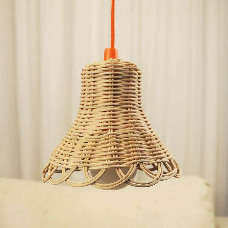 Rattan-Weaved Ceiling Lamp Bed & Breakfast Tent Woven Decorative Hand-Woven Lampshade