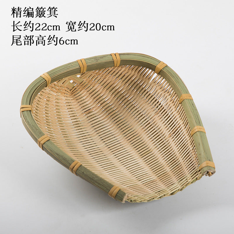 Handmade Bamboo Products Bamboo Sieve Bamboo Basket Storage Basket Fruit Plate Snack Tray Household Weaving round Winnowing Fan