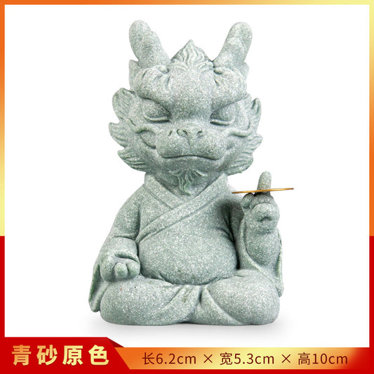 Fengqing Sandstone Zodiac Dragon Auspicious Beast Dragon Decoration Tea Ornaments Supportable Creative Fish Tank Landscape Bonsai Decorations