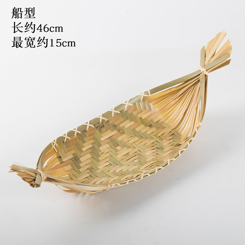 Handmade Bamboo Products Bamboo Sieve Bamboo Basket Storage Basket Fruit Plate Snack Tray Household Weaving round Winnowing Fan