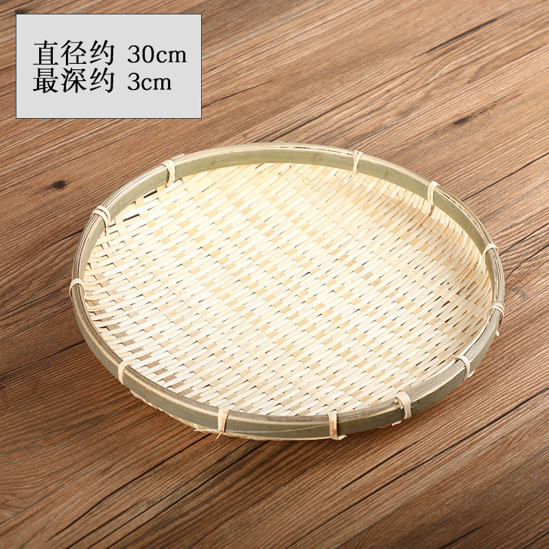 Handmade Bamboo Fruit Basket Creative Home Storage Basket Dried fruit tray Tea Tray Small basket Bamboo Sieve Bamboo Spoon