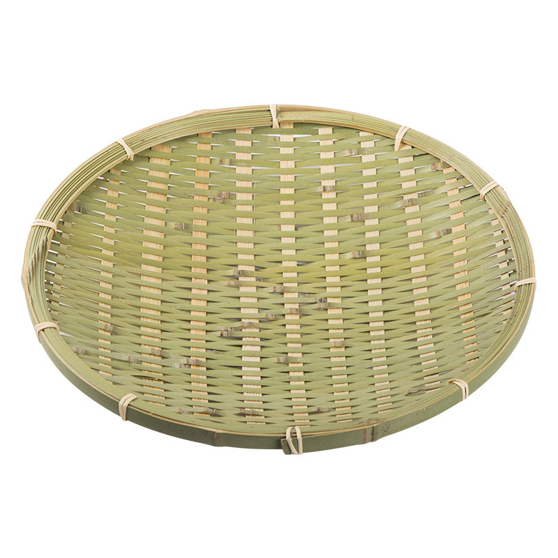 Handmade Bamboo Products Bamboo Sieve Bamboo Basket Storage Basket Fruit Plate Snack Tray Household Weaving round Winnowing Fan