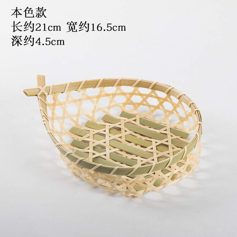 Handmade Bamboo Products Bamboo Sieve Bamboo Basket Storage Basket Fruit Plate Snack Tray Household Weaving round Winnowing Fan