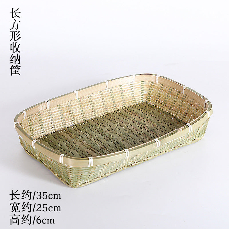 Handmade Bamboo Products Bamboo Sieve Bamboo Basket Storage Basket Fruit Plate Snack Tray Household Weaving round Winnowing Fan