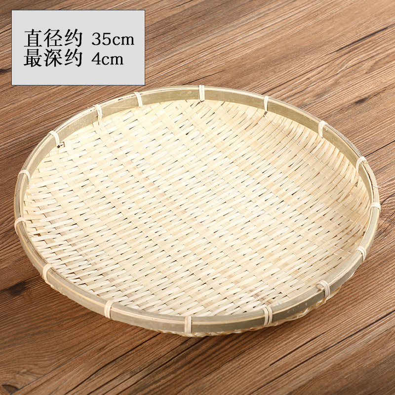 Handmade Bamboo Fruit Basket Creative Home Storage Basket Dried fruit tray Tea Tray Small basket Bamboo Sieve Bamboo Spoon