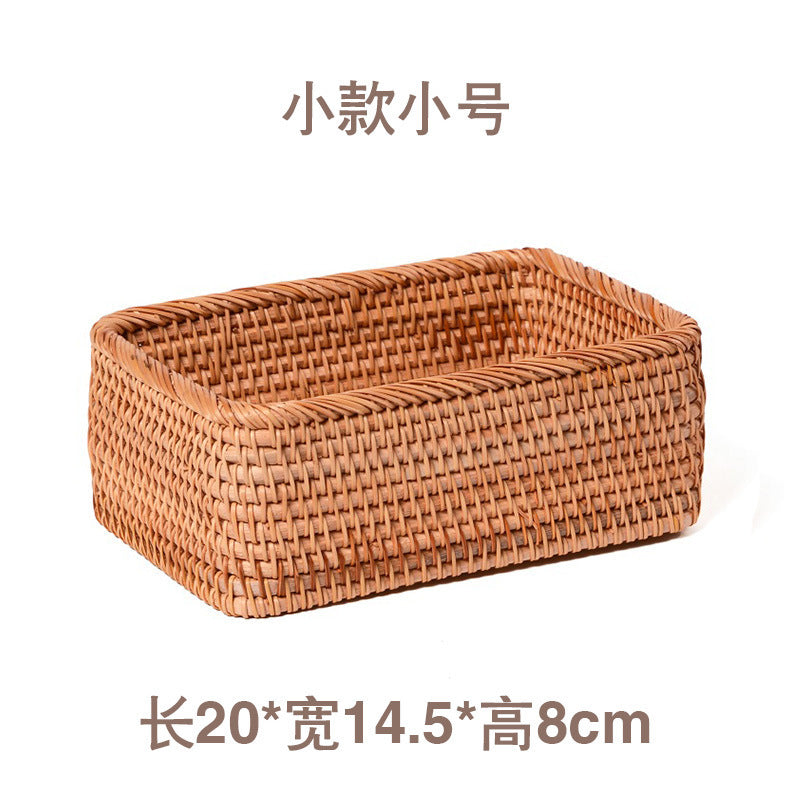 Handmade Weaved Storage Basket Fruit Basket Living Room Desktop Coffee Table Snack Storage Box Candy Basket