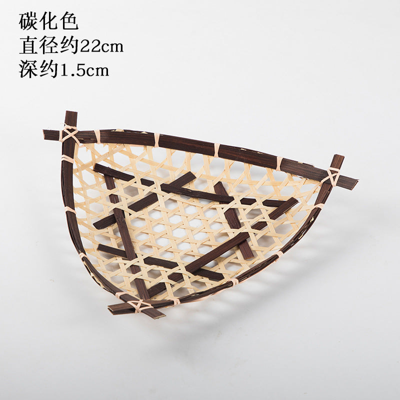 Handmade Bamboo Products Bamboo Sieve Bamboo Basket Storage Basket Fruit Plate Snack Tray Household Weaving round Winnowing Fan