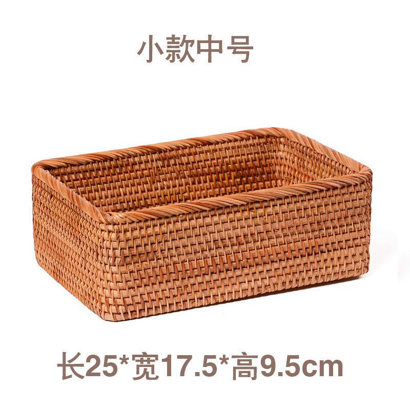 Handmade Weaved Storage Basket Fruit Basket Living Room Desktop Coffee Table Snack Storage Box Candy Basket