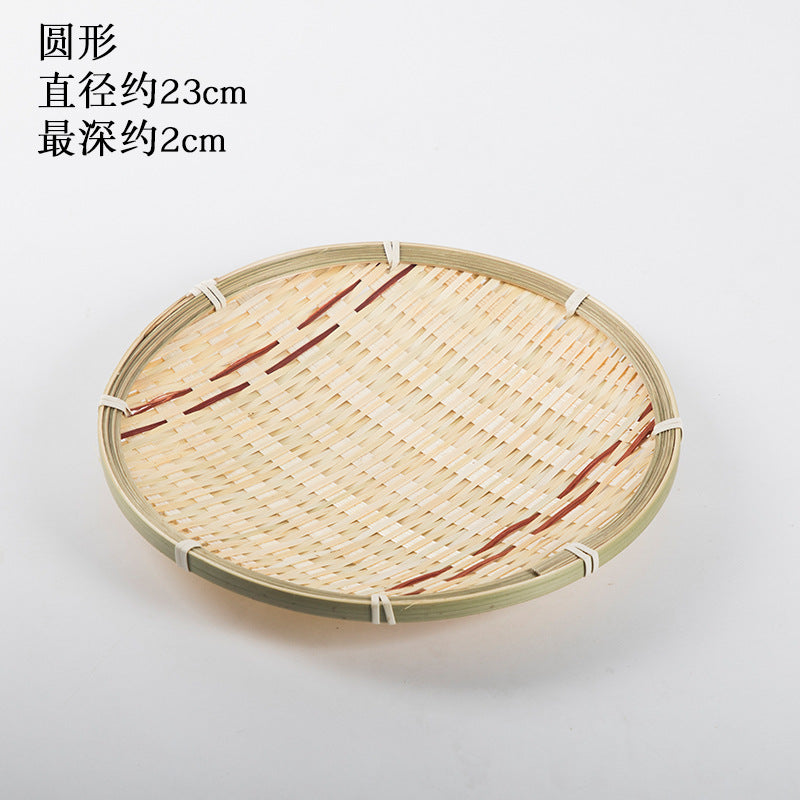 Handmade Bamboo Products Bamboo Sieve Bamboo Basket Storage Basket Fruit Plate Snack Tray Household Weaving round Winnowing Fan