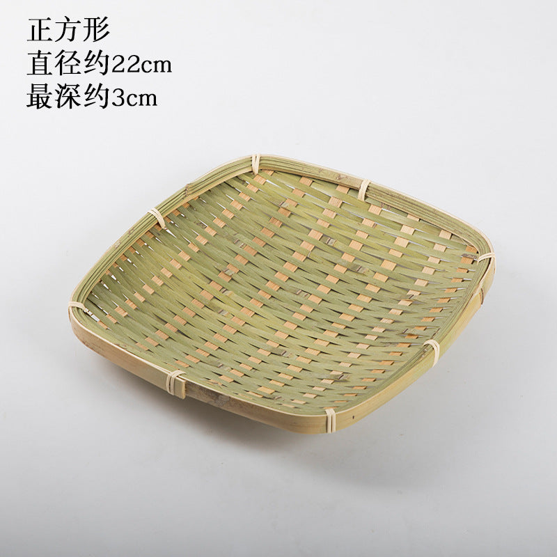 Handmade Bamboo Products Bamboo Sieve Bamboo Basket Storage Basket Fruit Plate Snack Tray Household Weaving round Winnowing Fan