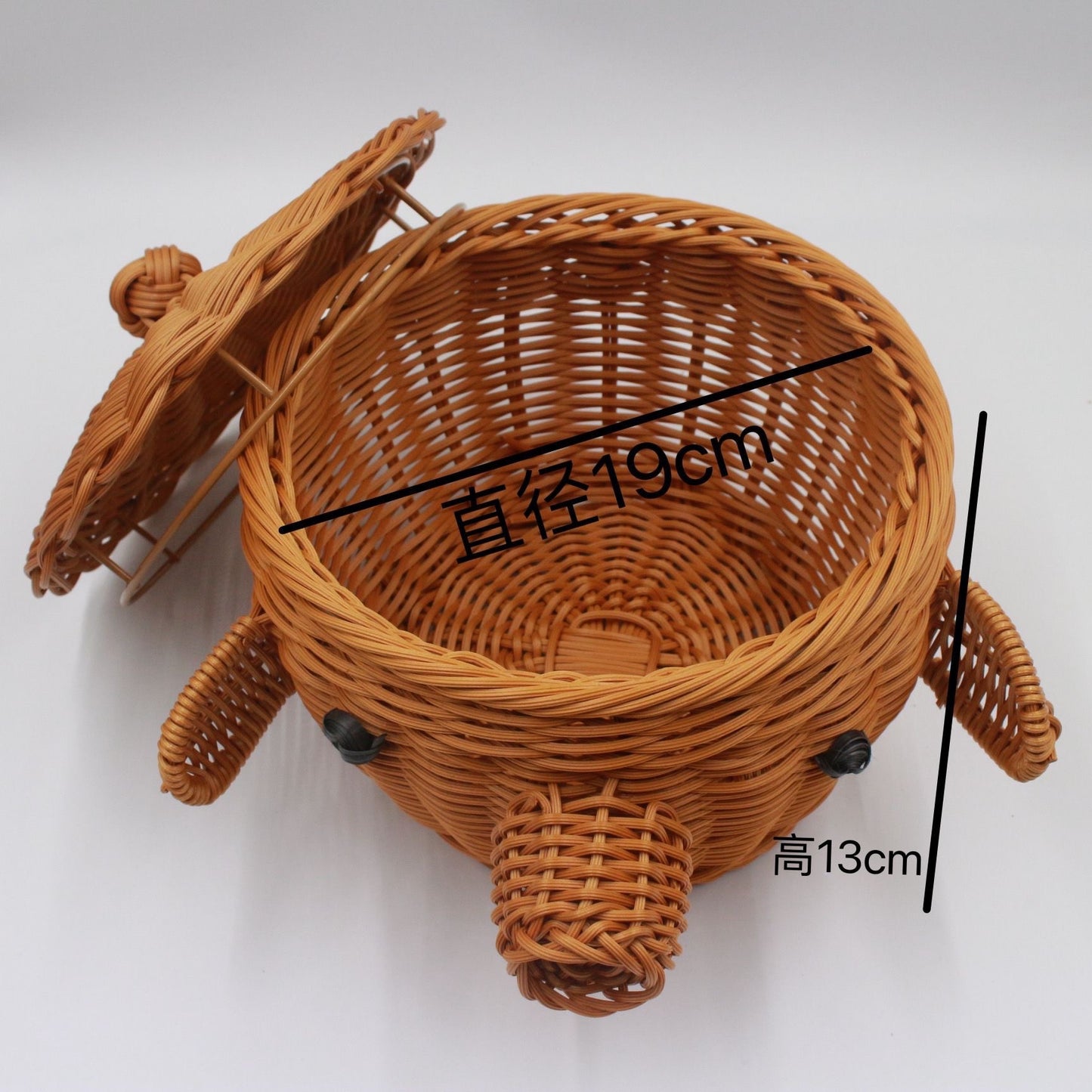 Rattan-like Handmade Weaved Storage Basket Animal-Shaped Furnishings Snack Fruit Candy Gift Desktop Gadget Storage Basket