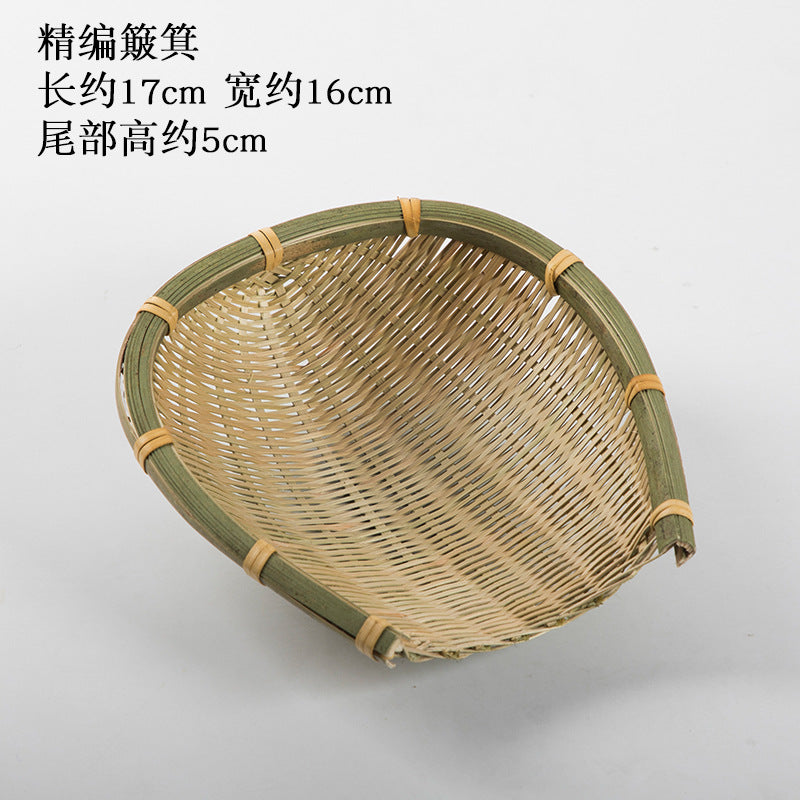 Handmade Bamboo Products Bamboo Sieve Bamboo Basket Storage Basket Fruit Plate Snack Tray Household Weaving round Winnowing Fan