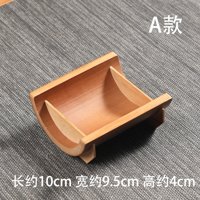 Bamboo Handle Tea Cake Tray Retro Chinese Snack Fruit Snack Plate Creative Home Storage