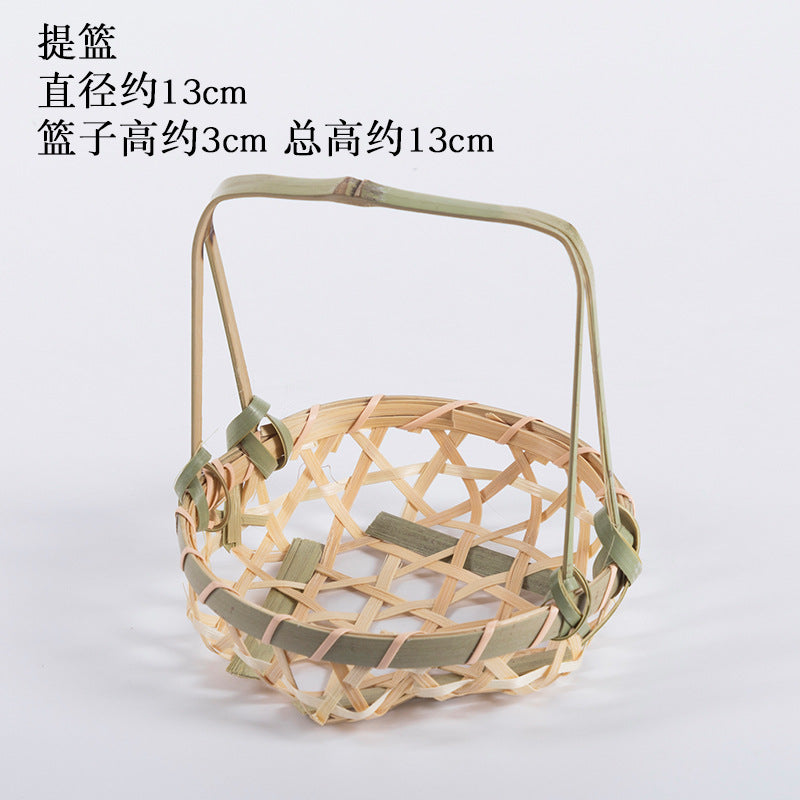 Handmade Bamboo Products Bamboo Sieve Bamboo Basket Storage Basket Fruit Plate Snack Tray Household Weaving round Winnowing Fan