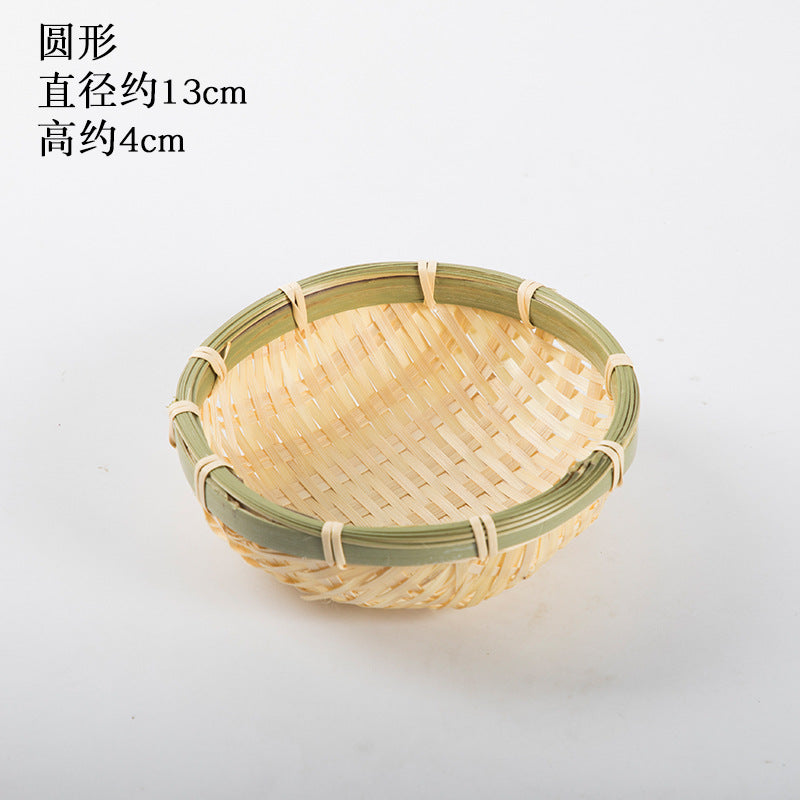 Handmade Bamboo Products Bamboo Sieve Bamboo Basket Storage Basket Fruit Plate Snack Tray Household Weaving round Winnowing Fan