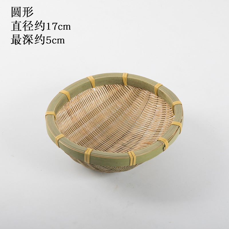 Handmade Bamboo Products Bamboo Sieve Bamboo Basket Storage Basket Fruit Plate Snack Tray Household Weaving round Winnowing Fan