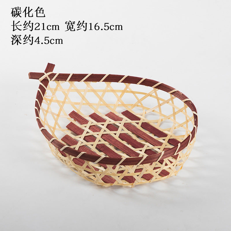 Handmade Bamboo Products Bamboo Sieve Bamboo Basket Storage Basket Fruit Plate Snack Tray Household Weaving round Winnowing Fan