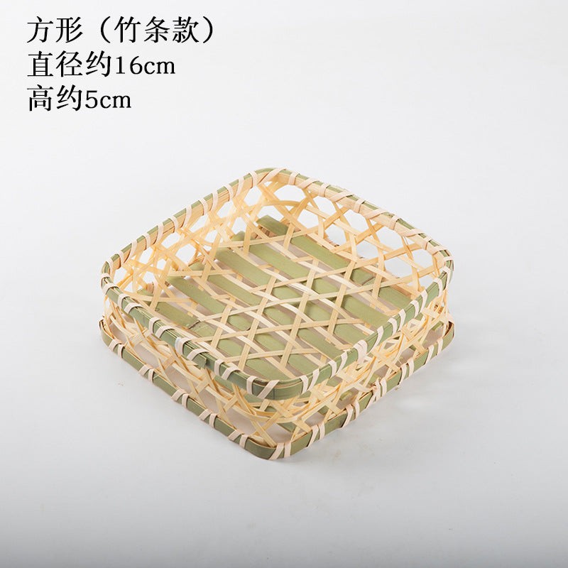 Handmade Bamboo Products Bamboo Sieve Bamboo Basket Storage Basket Fruit Plate Snack Tray Household Weaving round Winnowing Fan