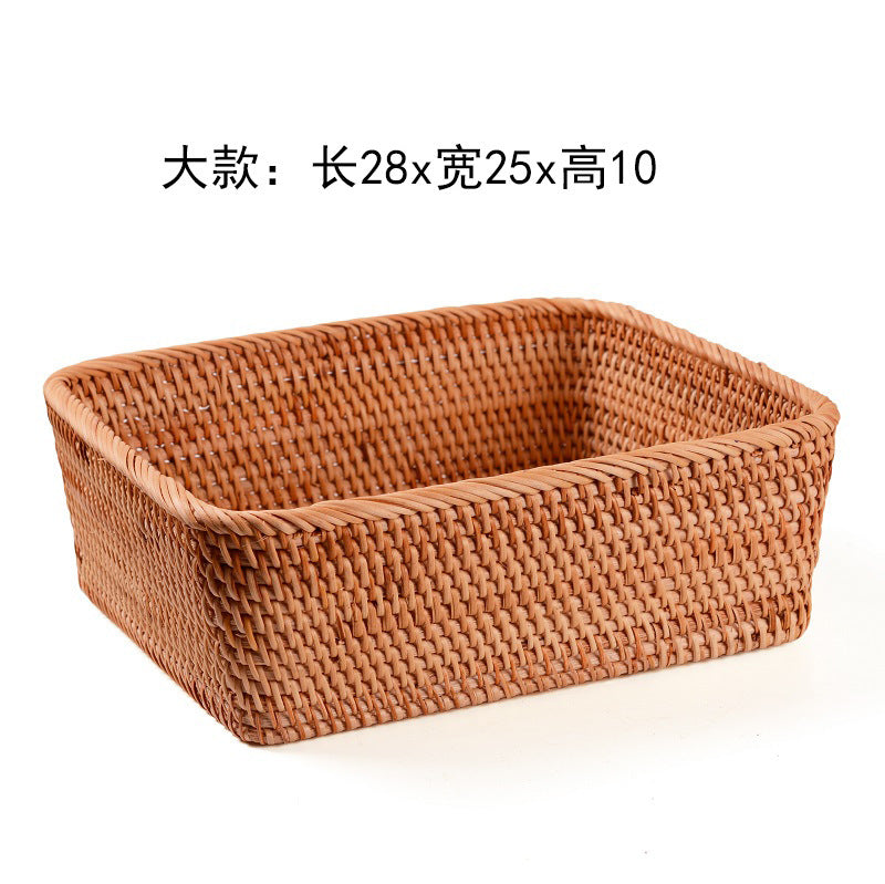 Handmade Weaved Storage Basket Fruit Basket Living Room Desktop Coffee Table Snack Storage Box Candy Basket