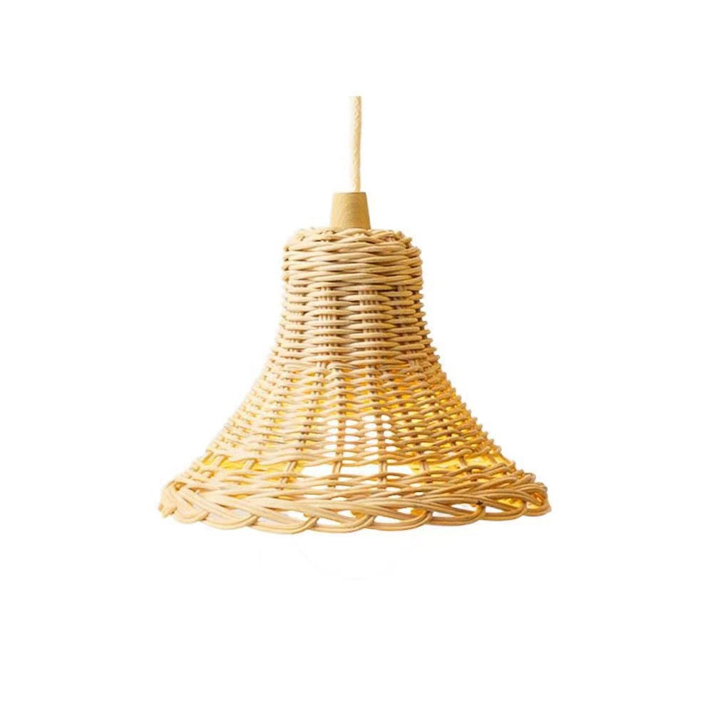 Rattan-Weaved Ceiling Lamp Bed & Breakfast Tent Woven Decorative Hand-Woven Lampshade