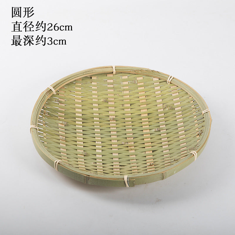 Handmade Bamboo Products Bamboo Sieve Bamboo Basket Storage Basket Fruit Plate Snack Tray Household Weaving round Winnowing Fan