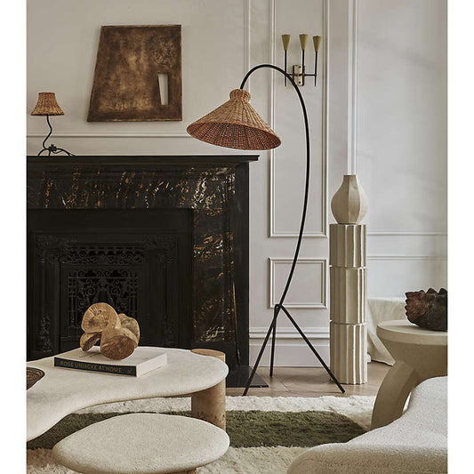 Rattan floor lamp