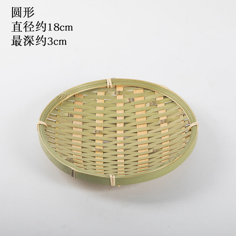 Handmade Bamboo Products Bamboo Sieve Bamboo Basket Storage Basket Fruit Plate Snack Tray Household Weaving round Winnowing Fan