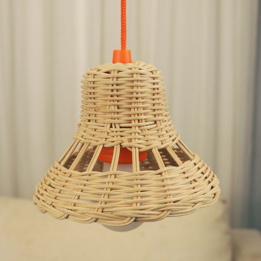 Rattan-Weaved Ceiling Lamp Bed & Breakfast Tent Woven Decorative Hand-Woven Lampshade