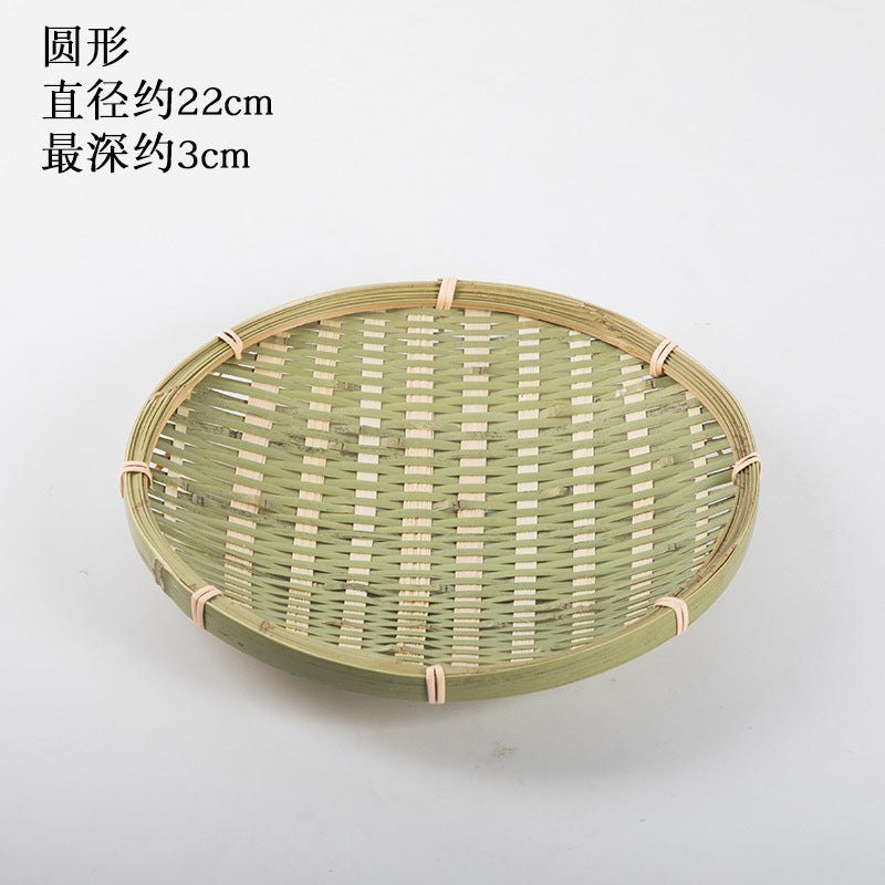 Handmade Bamboo Products Bamboo Sieve Bamboo Basket Storage Basket Fruit Plate Snack Tray Household Weaving round Winnowing Fan