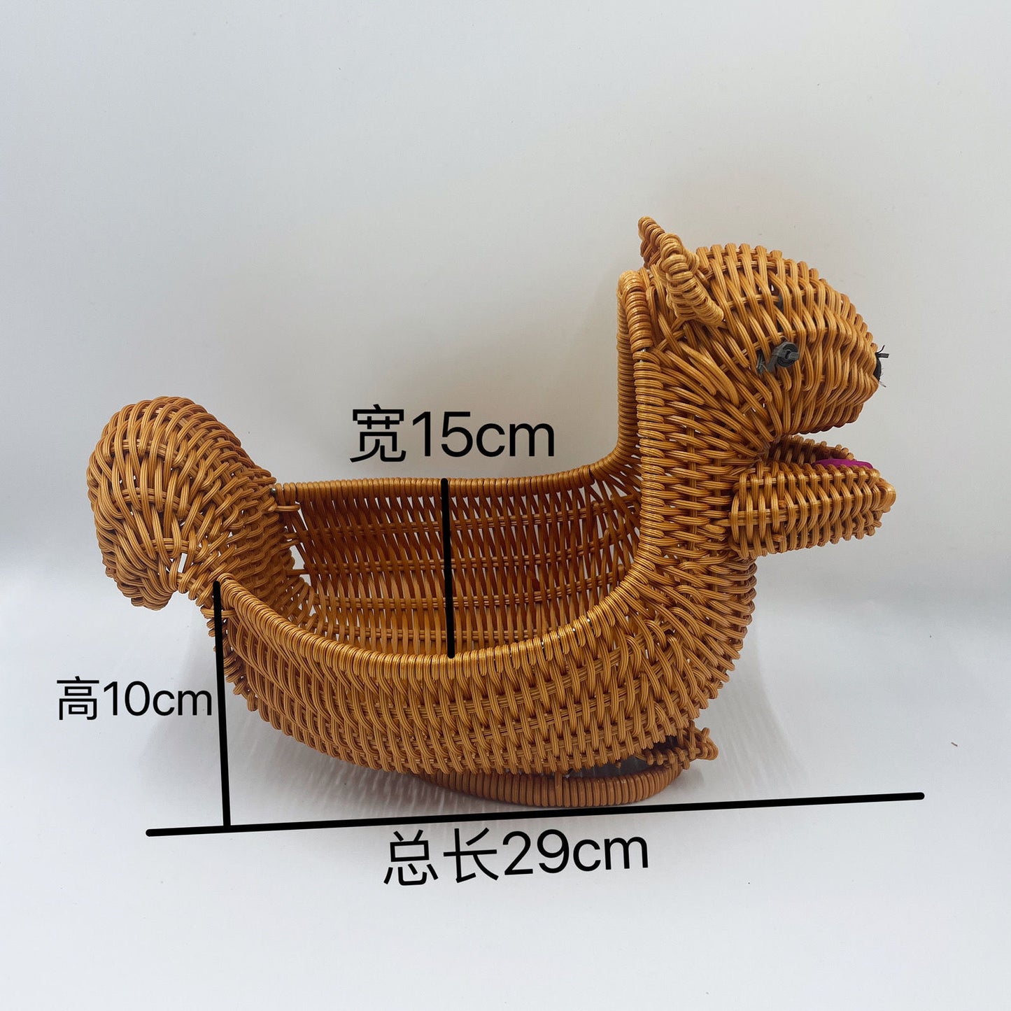 Rattan-like Handmade Weaved Storage Basket Animal-Shaped Furnishings Snack Fruit Candy Gift Desktop Gadget Storage Basket